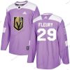 Vegas Golden Knights #29 Marc-Andre Fleury Violetti Aito Taistelee syöpää vastaan Ommeltu NHL Paita – Nuoret