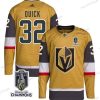 Vegas Golden Knights #32 Jonathan Quick Kulta 2023 Stanley Cup Champions Ommeltu Paita – Miesten