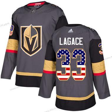 Vegas Golden Knights #33 Maxime Lagace Harmaa Kotiottelu Aito USA Flag Ommeltu NHL Paita – Nuoret