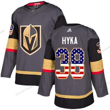 Vegas Golden Knights #38 Tomas Hyka Harmaa Kotiottelu Aito USA Flag Ommeltu NHL Paita – Nuoret