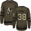 Vegas Golden Knights #38 Tomas Hyka Vihreä Salute to Service Ommeltu NHL Paita – Nuoret