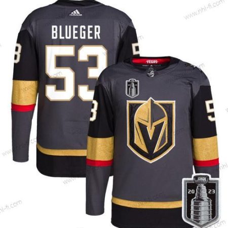 Vegas Golden Knights #53 Teddy Sininenger Harmaa 2023 Stanley Cup Final Ommeltu Paita – Miesten