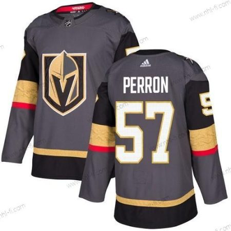 Vegas Golden Knights #57 David Perron Harmaa Kotiottelu Aito Ommeltu NHL Paita – Nuoret