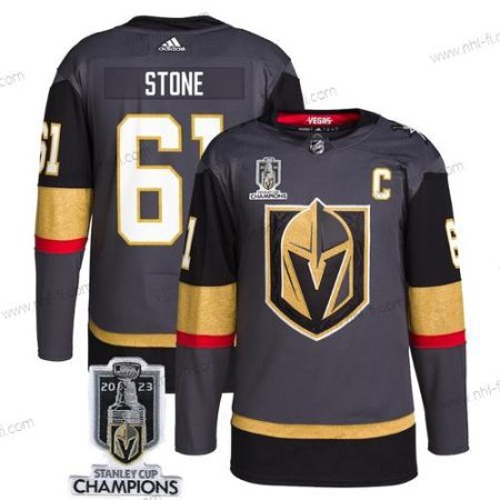 Vegas Golden Knights #61 Mark Stone Harmaa 2023 Stanley Cup Champions Ommeltu Paita – Miesten