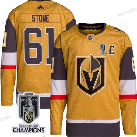 Vegas Golden Knights #61 Mark Stone Kulta 2023 Stanley Cup Champions Ommeltu Paita – Miesten