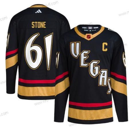 Vegas Golden Knights #61 Mark Stone Musta 2022-23 Käänteinen Retro Ommeltu Paita – Miesten