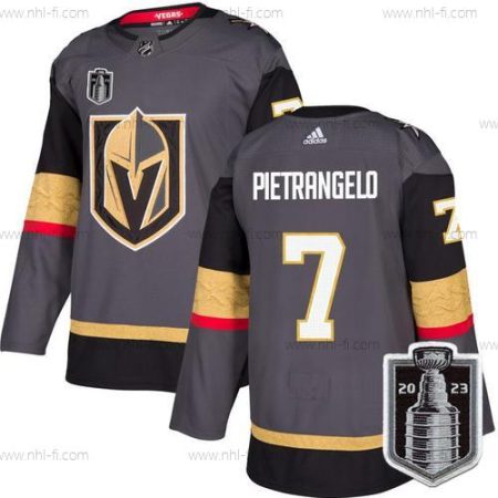 Vegas Golden Knights #7 Alex Pietrangelo Harmaa 2023 Stanley Cup Final Ommeltu Paita – Miesten