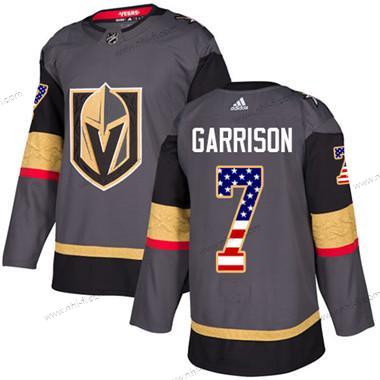 Vegas Golden Knights #7 Jason Garrison Harmaa Kotiottelu Aito USA Flag Ommeltu NHL Paita – Nuoret