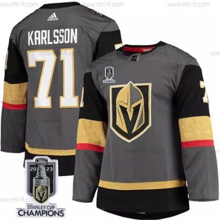 Vegas Golden Knights #71 William Karlsson Harmaa 2023 Stanley Cup Champions Ommeltu Paita – Miesten