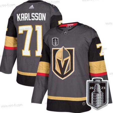 Vegas Golden Knights #71 William Karlsson Harmaa 2023 Stanley Cup Final Ommeltu Paita – Miesten