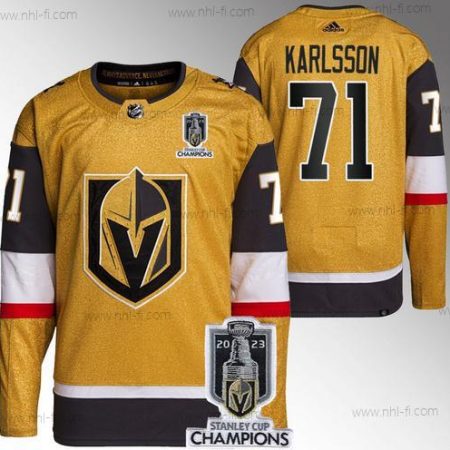 Vegas Golden Knights #71 William Karlsson Kulta 2023 Stanley Cup Champions Ommeltu Paita – Miesten