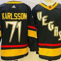 Vegas Golden Knights #71 William Karlsson Musta 2022-23 Käänteinen Retro Ommeltu Paita – Miesten