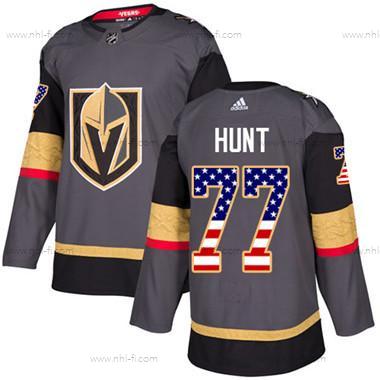 Vegas Golden Knights #77 Brad Hunt Harmaa Kotiottelu Aito USA Flag Ommeltu NHL Paita – Nuoret