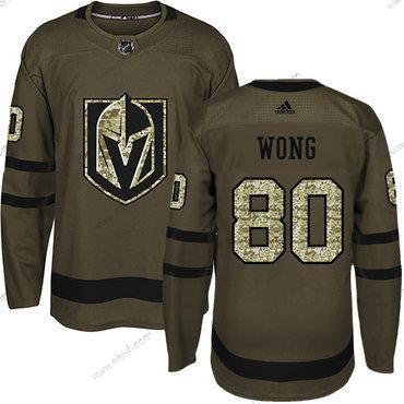 Vegas Golden Knights #80 Tyler Wong Vihreä Salute to Service Ommeltu NHL Paita – Nuoret