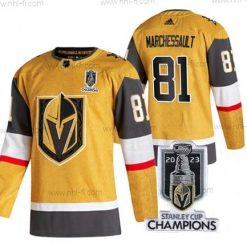 Vegas Golden Knights #81 Jonathan Marchessault Kulta 2023 Stanley Cup Champions Ommeltu Paita – Miesten