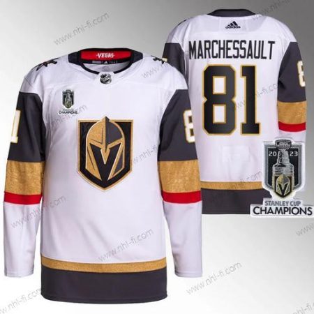 Vegas Golden Knights #81 Jonathan Marchessault Valkoinen 2023 Stanley Cup Champions Ommeltu Paita – Miesten