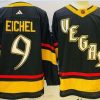 Vegas Golden Knights #9 Jack Eichel Musta 2022 Käänteinen Retro Aito Paita – Miesten