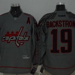 Washington Capitals #19 Nicklas Backstrom Charcoal Harmaa Paita – Miesten