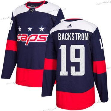 Washington Capitals #19 Nicklas Backstrom Laivastonsininen Aito 2018 Stadium Series Ommeltu NHL Paita – Nuoret