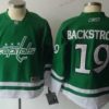 Washington Capitals #19 Nicklas Backstrom St. Patrick’S Day Vihreä Paita – Lasten