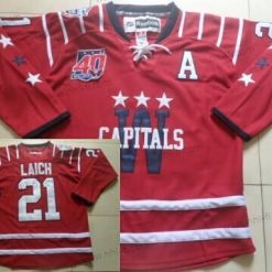 Washington Capitals #21 Brooks Laich 2015 Talvi Klassinen Punainen 40Th Paita – Miesten