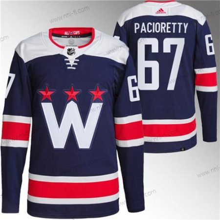 Washington Capitals #67 Max Pacioretty Laivastonsininen Ommeltu Paita – Miesten