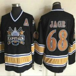 Washington Capitals #68 Jaromir Jagr 2000-01 Musta CCM Vintage Paita – Miesten