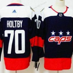 Washington Capitals #70 Braden Holtby Laivastonsininen Sininen 2018 Stadium Series Ommeltu NHL Jääkiekko Paita – Miesten