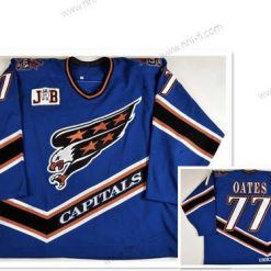 Washington Capitals #77 Adam Oates 1996-97 Sininen Musta Game Worn With Patch Jb Paita – Miesten