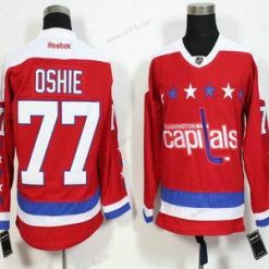 Washington Capitals #77 T. J. Oshie Punainen Vieras Reebok Jääkiekko Paita – Miesten