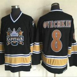 Washington Capitals #8 Alex Ovechkin 2000-01 Musta CCM Vintage Paita – Miesten