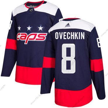 Washington Capitals #8 Alex Ovechkin Laivastonsininen Aito 2018 Stadium Series Ommeltu NHL Paita – Nuoret