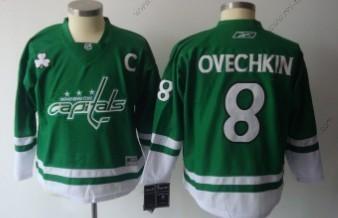 Washington Capitals #8 Alex Ovechkin St. Patrick’S Day Vihreä Paita – Lasten