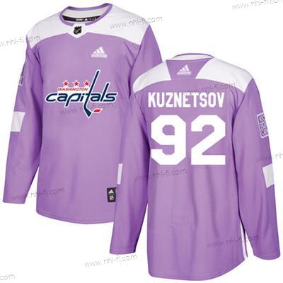 Washington Capitals #92 Evgeny Kuznetsov Violetti Aito Taistelee syöpää vastaan Ommeltu NHL Paita – Nuoret