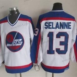 Winnipeg Jets #13 Teemu Selanne 1979-80 Valkoinen CCM Vintage Paita – Miesten