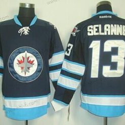 Winnipeg Jets #13 Teemu Selanne Laivastonsininen Sininen Paita – Miesten