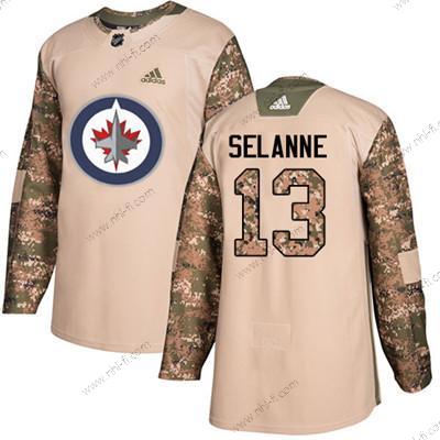 Winnipeg Jets #13 Teemu Selanne Maastokuvio Aito 2017 Veterans Day Ommeltu NHL Paita – Nuoret