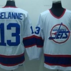 Winnipeg Jets #13 Teemu Selanne Valkoinen Retro CCM Paita – Miesten