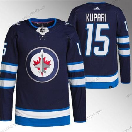 Winnipeg Jets #15 Rasmus Kupari Laivastonsininen Ommeltu Paita – Miesten