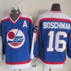 Winnipeg Jets #16 Laurie Boschman 1979-80 Sininen CCM Vintage Paita – Miesten