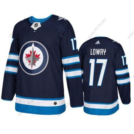 Winnipeg Jets #17 Adam Lowry Laivastonsininen Ommeltu Paita – Miesten