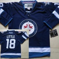 Winnipeg Jets #18 Bryan Little Laivastonsininen Sininen Paita – Miesten