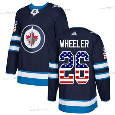 Winnipeg Jets #26 Blake Wheeler Laivastonsininen Sininen Kotiottelu Aito USA Flag Ommeltu NHL Paita – Nuoret