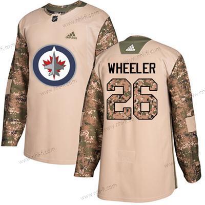 Winnipeg Jets #26 Blake Wheeler Maastokuvio Aito 2017 Veterans Day Ommeltu NHL Paita – Nuoret