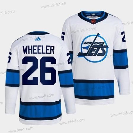 Winnipeg Jets #26 Blake Wheeler Valkoinen 2022 Käänteinen Retro Ommeltu Paita – Miesten