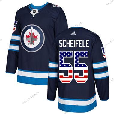 Winnipeg Jets #55 Mark Scheifele Laivastonsininen Sininen Kotiottelu Aito USA Flag Ommeltu NHL Paita – Nuoret