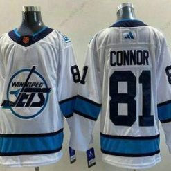 Winnipeg Jets #81 Kyle Connor Valkoinen 2022 Käänteinen Retro Ommeltu Paita – Miesten