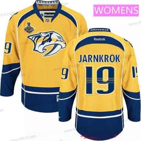 WoNashville Predators #19 Calle Jarnkrok Keltainen 2017 Stanley Cup Finals Patch Ommeltu NHL Reebok Jääkiekko Paita – Miesten