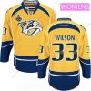 WoNashville Predators #33 Colin Wilson Keltainen 2017 Stanley Cup Finals Patch Ommeltu NHL Reebok Jääkiekko Paita – Miesten