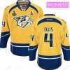 WoNashville Predators #4 Ryan Ellis Keltainen 2017 Stanley Cup Finals A Patch Ommeltu NHL Reebok Jääkiekko Paita – Miesten